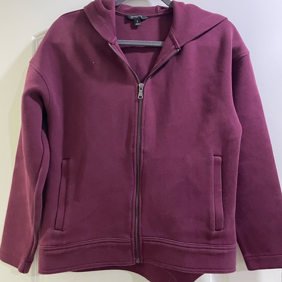 Tops - Banana Republic Burgundy Scuba Zip Hoodie